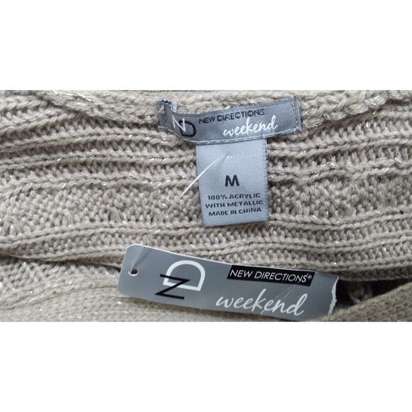 NWT New Directions Weekend Tan Short Sleeve Blouse Size Medium - Picture 3 of 4